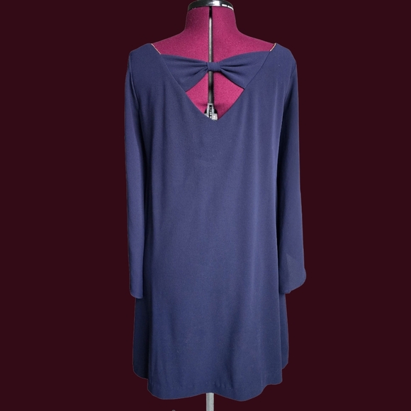 Jessica Simpson Navy Flutter-Sleeve Dress Size 6 - Picture 4 of 9